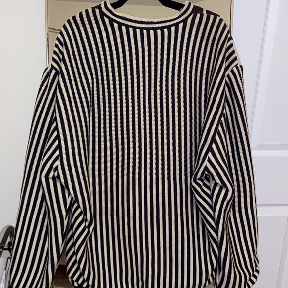 MANART Vintage Leather & Wool Oversized Sweater Dark Brown Purple Plum Size XL - Picture 2 of 5